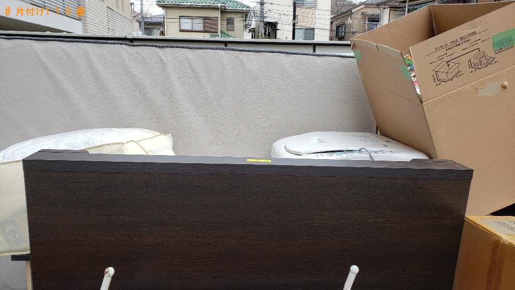 【横浜市】カラーボックス、マットレス付きセミダブルベッド等の回収